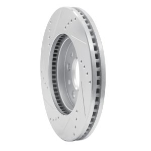 Ford Freestar Brake Rotor (1) - Front Right - R1 Concepts - Drilled & Slotted - Silver - `04-`07